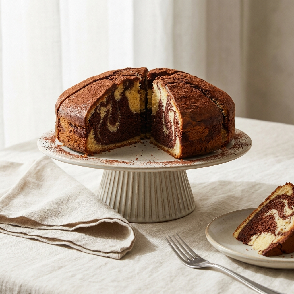 Chocolate and vanilla sponge cake