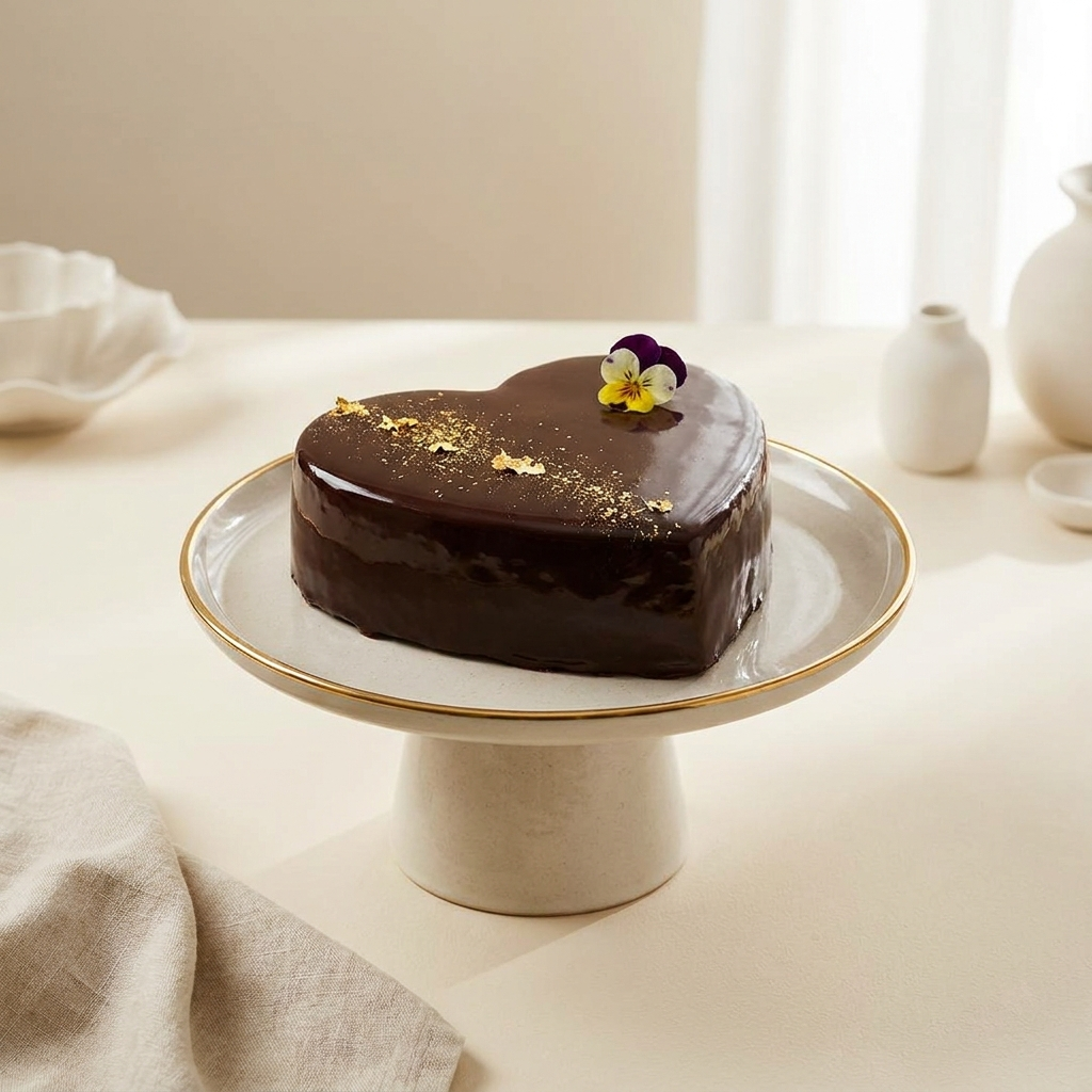 Heart shape chocolate cake
