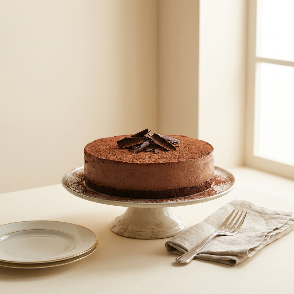 Chocolate round cream cake