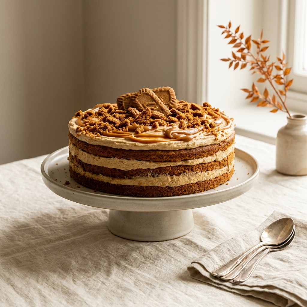 Caramelised biscuit cream cake