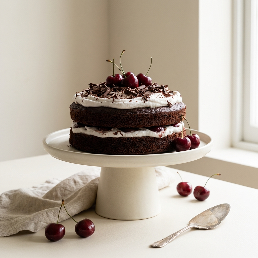 Vegan black forest chocolate cake