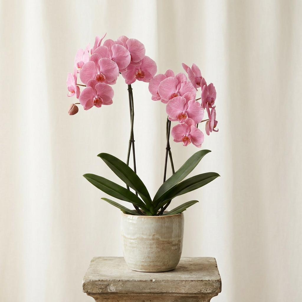 Pink phalaenopsis orchid plant