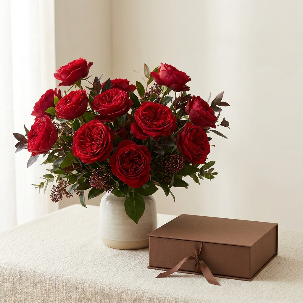 Red roses with Chocolate