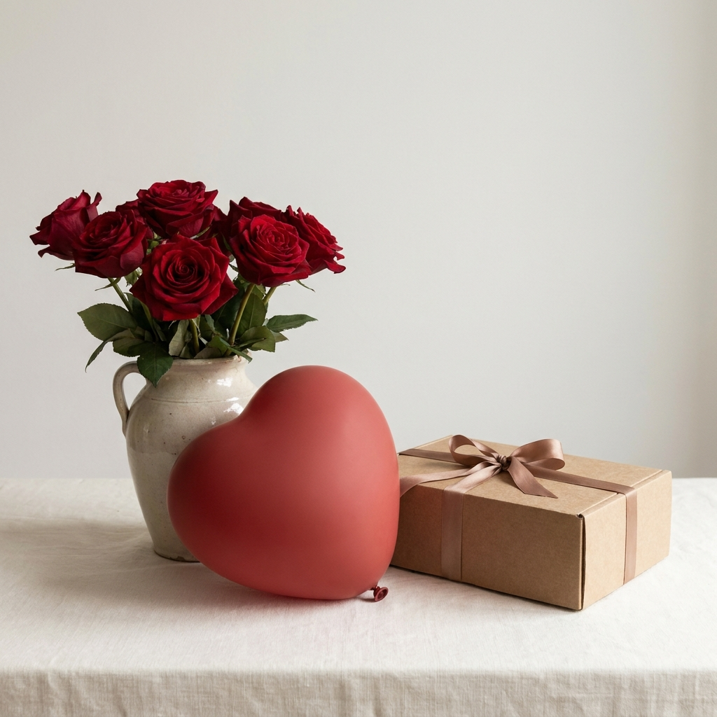 Red Roses Chocolate and Balloon Combo