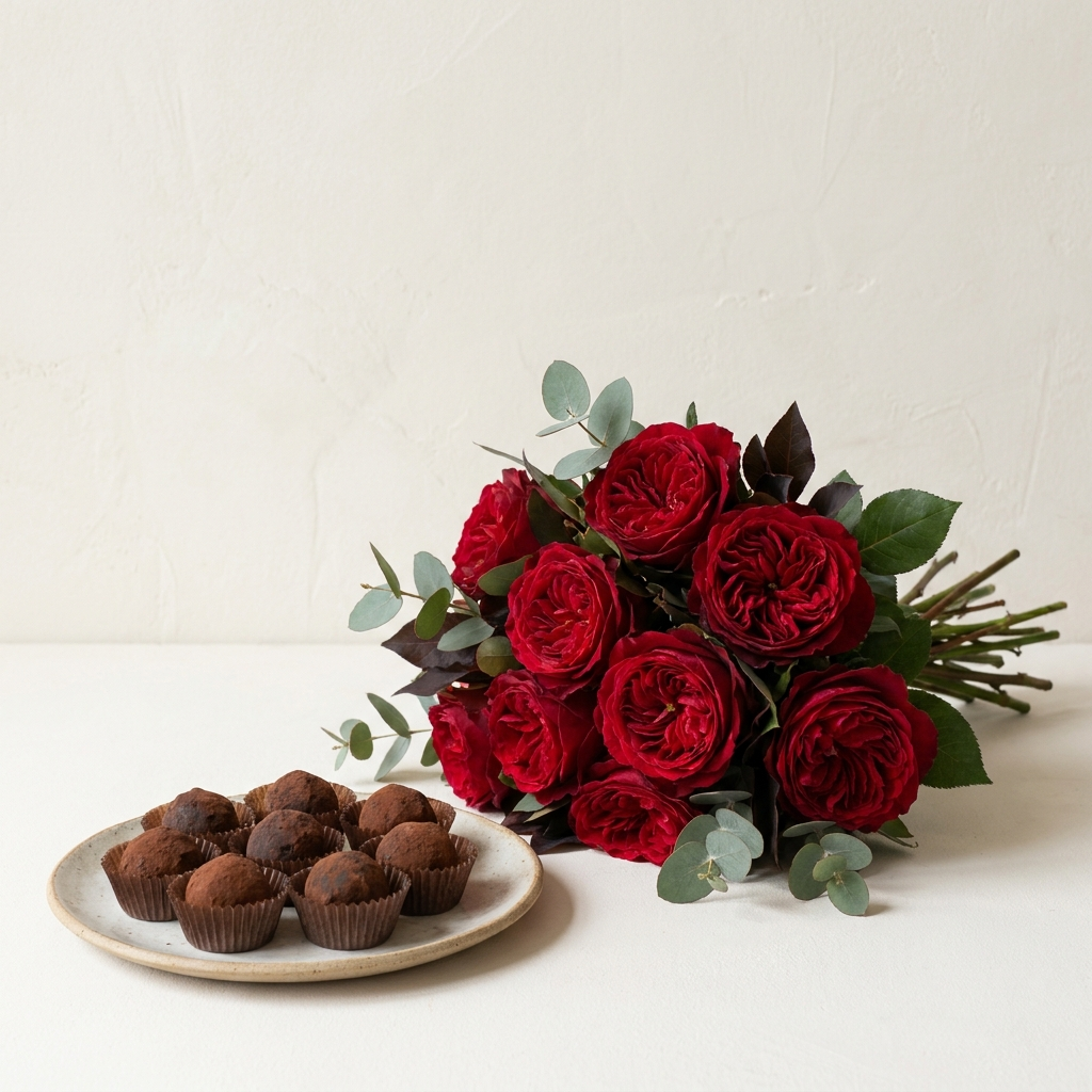 Red roses with Chocolate Combo