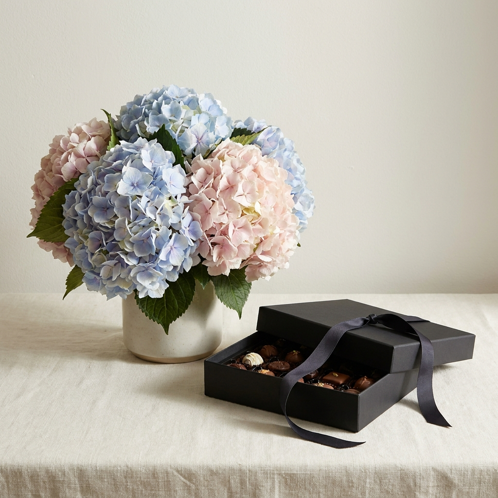 Hydrangeas with Chocolate