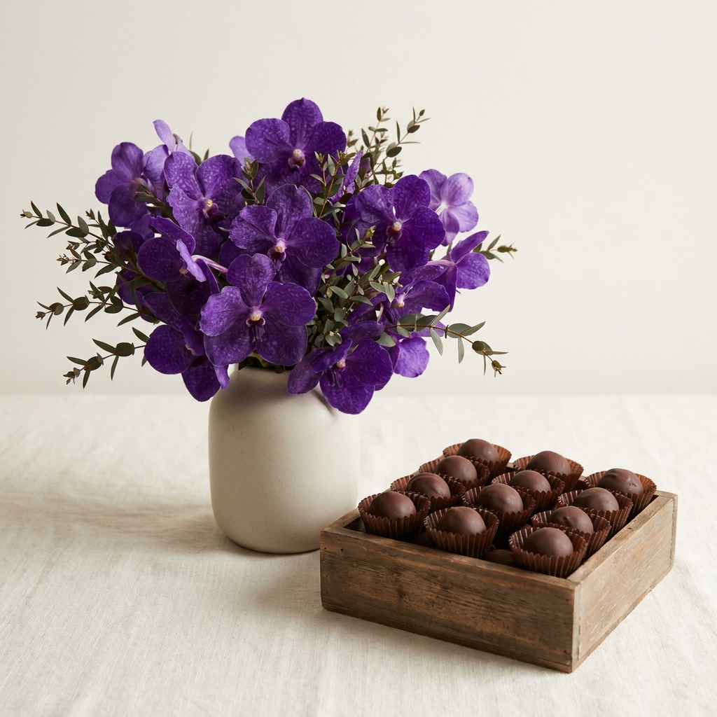 Purple orchid with Chocolate