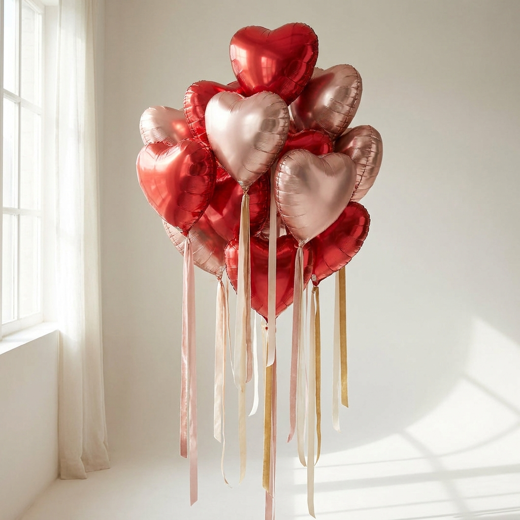 Heart shape foil balloons deluxe