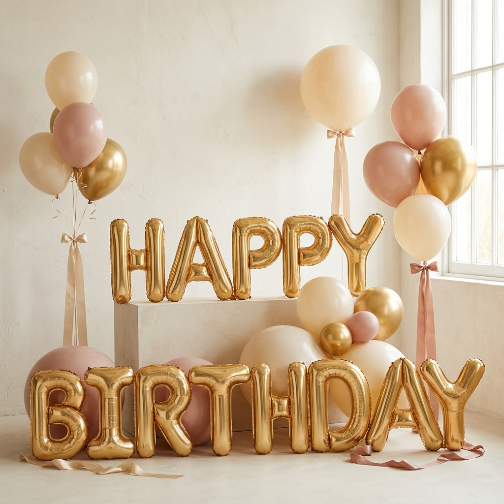 Happy Birthday mixed balloons