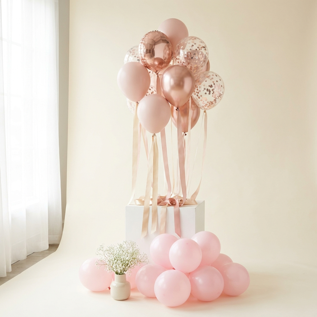 Baby girl pink foil balloons