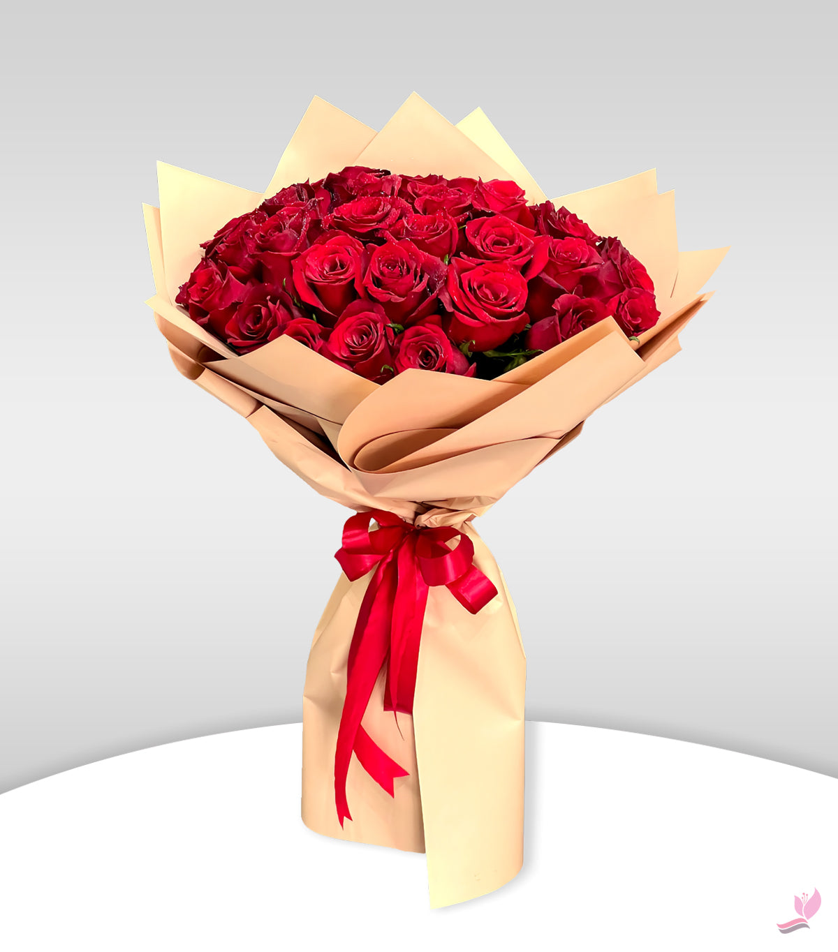 Red Hot 30 - Fresh Cut Flowers - Single Stem Bouquets - 30 Red Roses