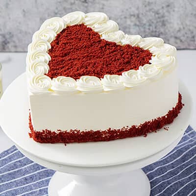 Red Velvet Heart Shaped Cake - Arabianblossom - Delicious - Fresh