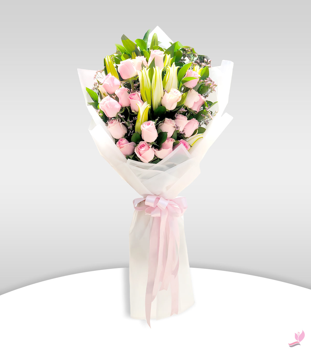 Pink & White Bloom - Mixed Bouquets - Fresh Cut Flowers - Pink Roses
